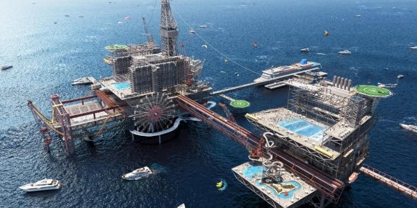 沙特阿拉伯將石油鉆井平臺改造成世界上第一個海上極限游樂園